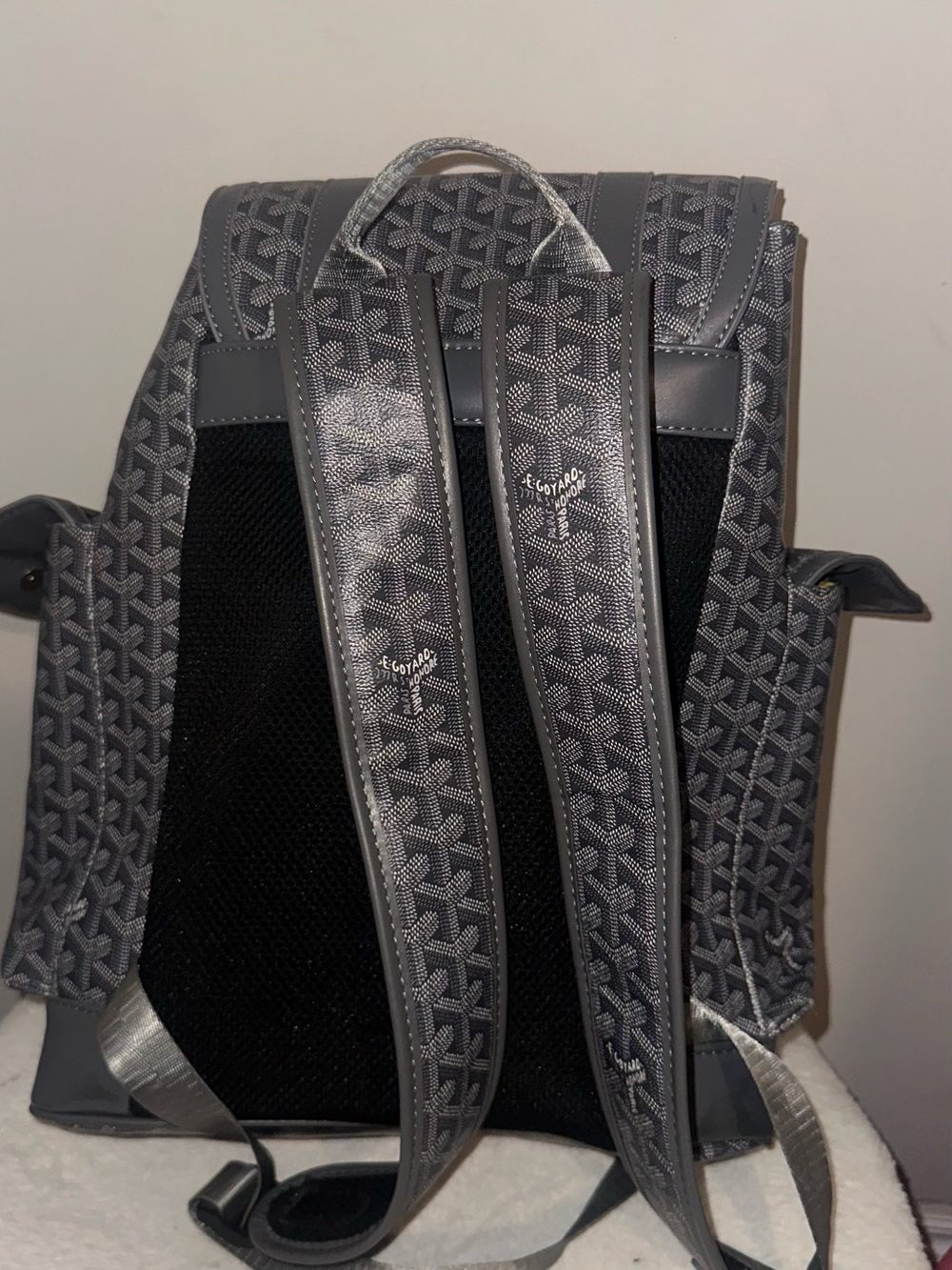 Goyard Gray Patterned Canvas Backpack - Picture 3 of 5